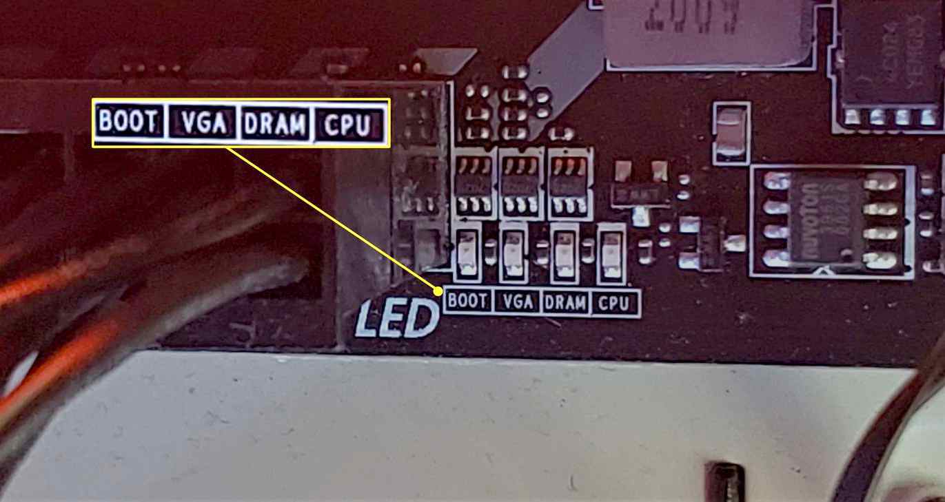 vga light on motherboard